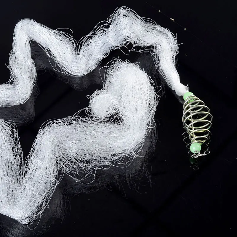 Copper Spring Shoal Fishing Net with Glow in Dark Beads Ball Bearing Swivels Solid Ring Fishing Connector Fishing Tools (5)