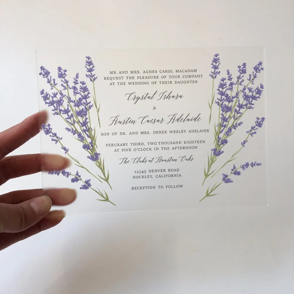  100Pieces Per Lot 5x7inch Frosted Acrylic Wedding Invitation Cards SHIP TO USA ONLY - 32881656107