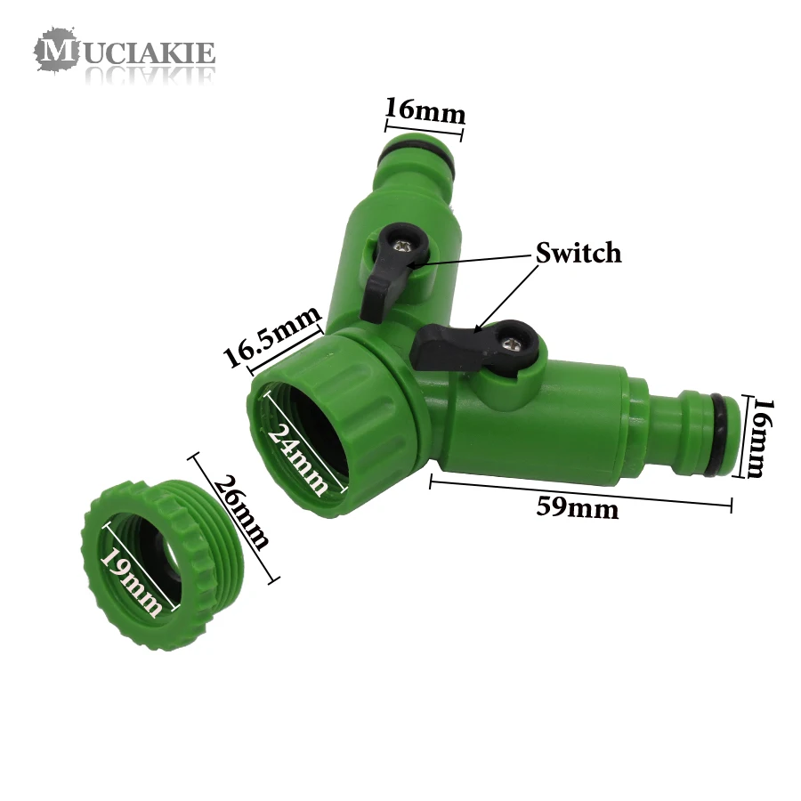 MUCIAKIE 1 шт. орошение сада 3/" Женская резьба 2 способа крана адаптер Y быстрый разъем регулируемый Сплит краны клапан полив инструмент