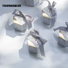 YOURANWISH, 50 шт в наборе, Новая креативная под мрамор для сладостей в виде коробки, свадебные сувениры вечерние поставки Baby Shower Спасибо подарочная коробка