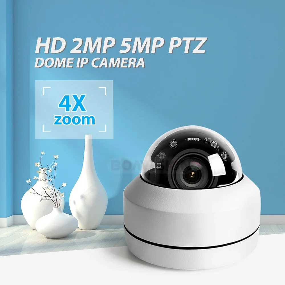 1080P PTZ скоростная купольная IP камера 5MP Full HD Onvif 4X Zoom P2P 40m IR ночного видения Водонепроницаемая P2P 2MP наружная купольная POE PTZ IP камера