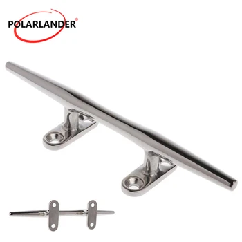 

Base Boat Stainless Steel Marine Hardware Bollard Yacht Lock bolt sailing Cleat Marine Deck Rope 8"
