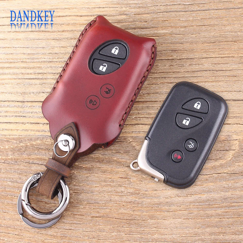 

Dandkey Genuine Leather Key Shell 4 Buttons Key Case Fob Case For Lexus GS430 ES350 GS350 LX570 IS350 RX350 IS250