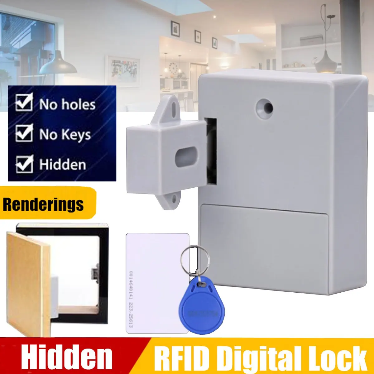 

AA dry battery RFID Electronic Cabinet Locker Door Lock Wardrobe Lock Private 125KHZ EM RFID Drawer Lock New Arrival