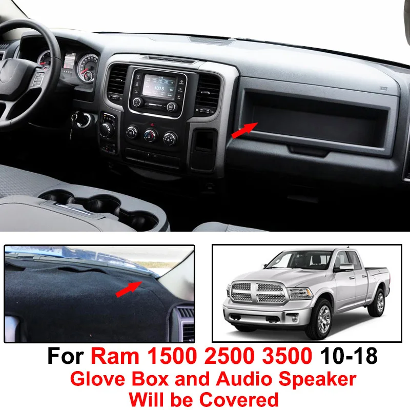 Для Dodge Ram 1500 2500 3500 2010 2011 2012 2013 2018 коврик для приборной панели защиты от грязи