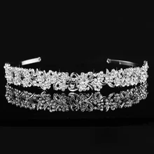 Stunning Rhinestones Flower and Leaves Wedding Tiara Bridal Crown