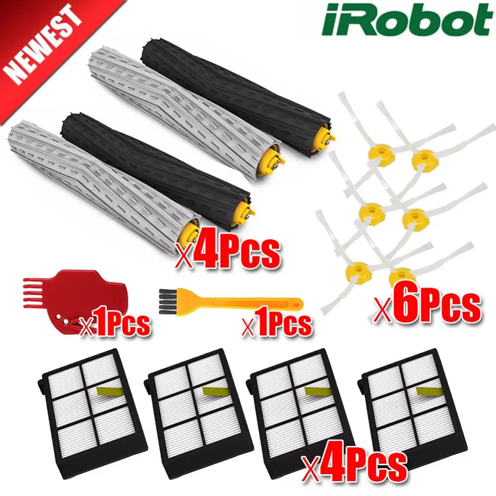 3 компл. Кисточки + 1 шт. Пластик Bump Газа комплект для IROBOT Roomba 800 серии 900 870 880 980