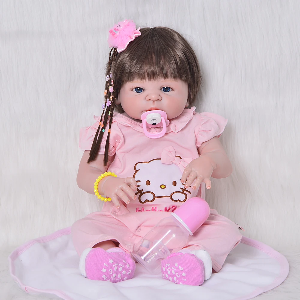 

22" full silicone reborn babies dolls bb reborn bebe bath fashion newborn bebe alive toys bonecas children dreamy gift doll