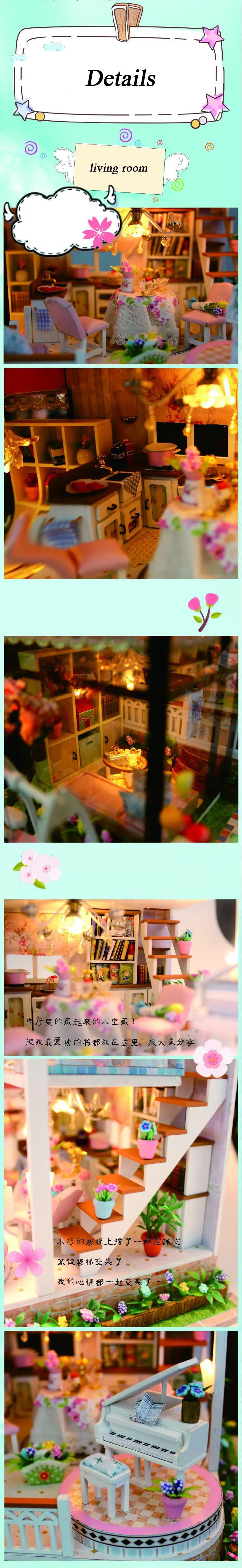 DIY кукольная Миниатюра с мебелью деревянный кукольный дом ручной работы Вилла Модель Строительство игрушки сладкие слова 13846# E