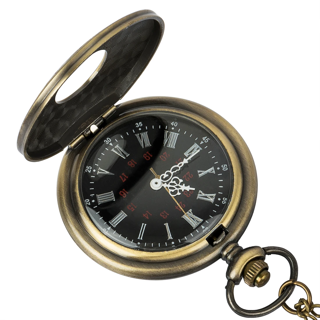 

Bronze flower printed pocket watch chain hollow engraving pocket watch steampunk for men and women gifts