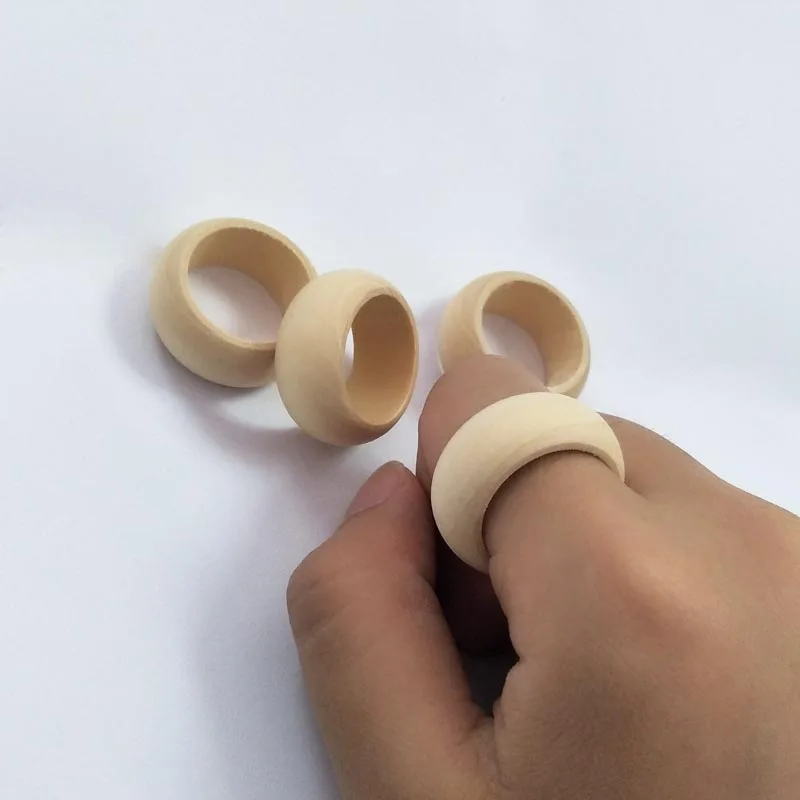 

10Pieces/Lot Fashion Wood Rings Natural Women Men Wholesale Findings 20mm For Jewelry Making Accessories