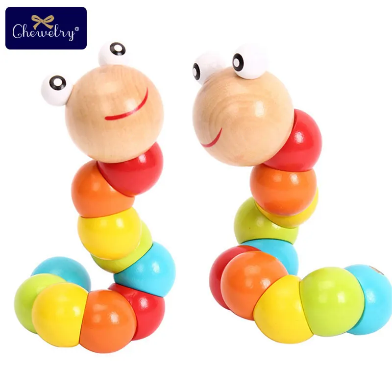 

New Baby Toys Twist Colorful Insects Wooden Toys Cartoon Children Developmental Educational For Children Cute Animal Insects