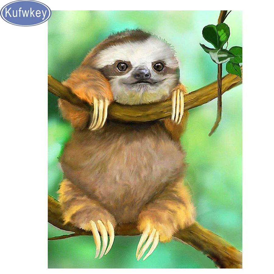 

Diamond Embroidery,Sloth,5D,DIY,Diamond Painting,animal,Mosaic,Cross Stitch,Needlework,full Round/square Rhinestone wall arts