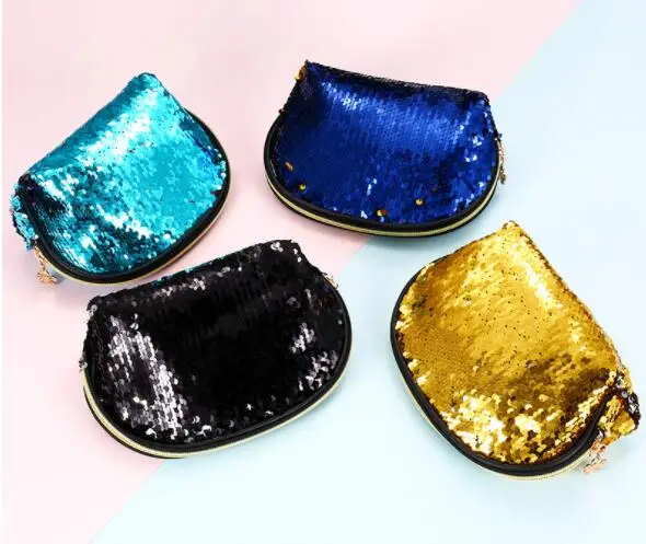 

Women Fashion Sequins Handbags Europe and America Shell Clutch Bag Cosmetic Bag Storage Bag Mermaid Sequin Evening Party Bag