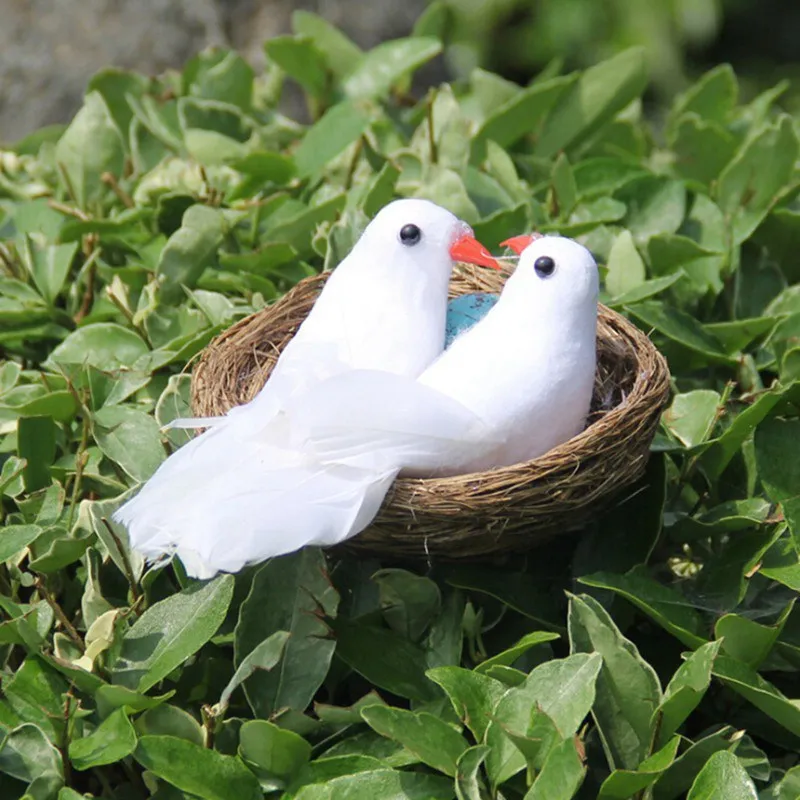 Новый Имитация голубь мира для свадьбы дома и сада украшения маленький белый голубь