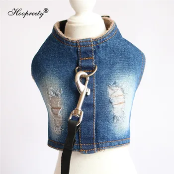 

2019 Newest Pet Chest Strap Harness for Dog Denim Dog Harness with Leash Sets Jeans Vest Style S,m,l Sizes Dog Harness 10A