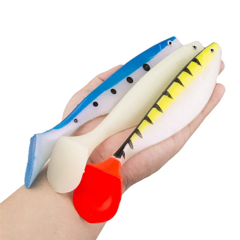 240mm 75g Luminous Handmade Soft Bait Fish Fishing Lure Paddle Tail