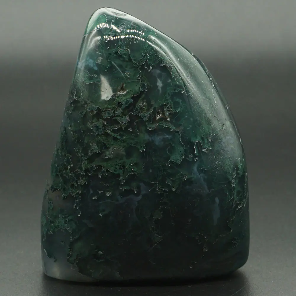 298g Natural Green Moss Agate Palm Stone Raw Materials Specimen Crystal