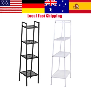 

35*35*145cm 4 Tier Ladder Storage Shelf Bookshelf Bookcase Book Storage Display Rack Stand Home Office Use White/Black Hot Sale