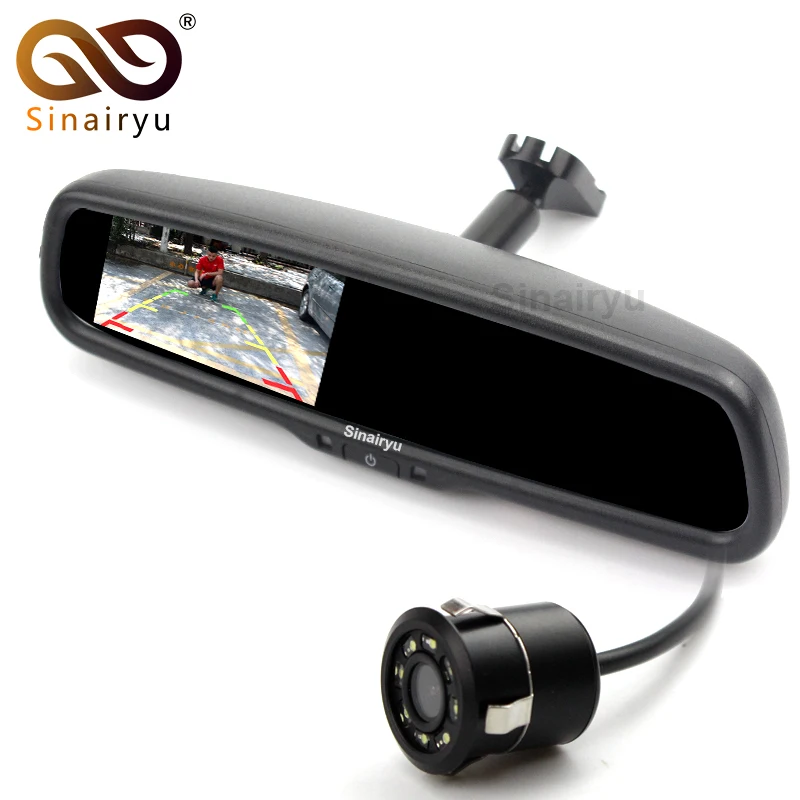 

4.3" TFT LCD Car Parking Rearview Mirror Monitor 2 Video Input For Rear View Camera LED Night Vision Reverse Auto Camera