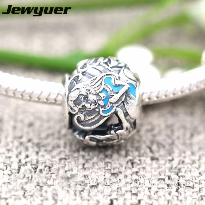 

New Cartoon collection charms 925 sterling silver with Mixed Enamel Charm fit beads bracelet DIY fine jewelry DSN072