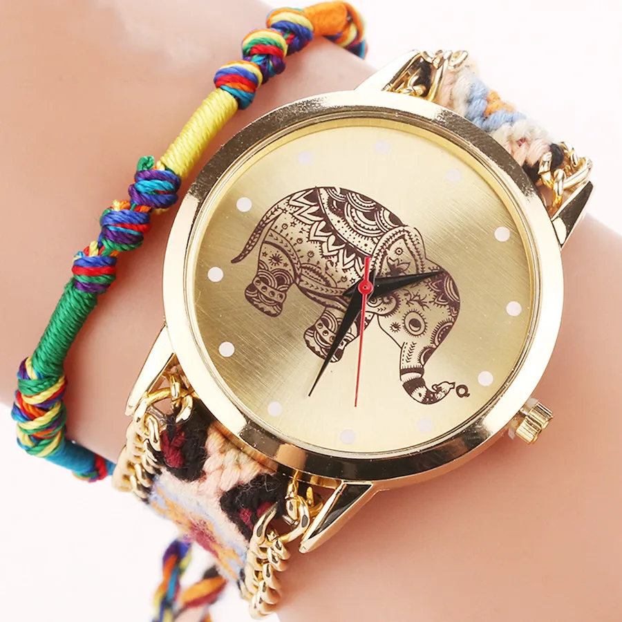 

Vansvar Ladies Watches Handmade Vintage Quartz Elephant Friendship watches for women clock women bracelet watch female
