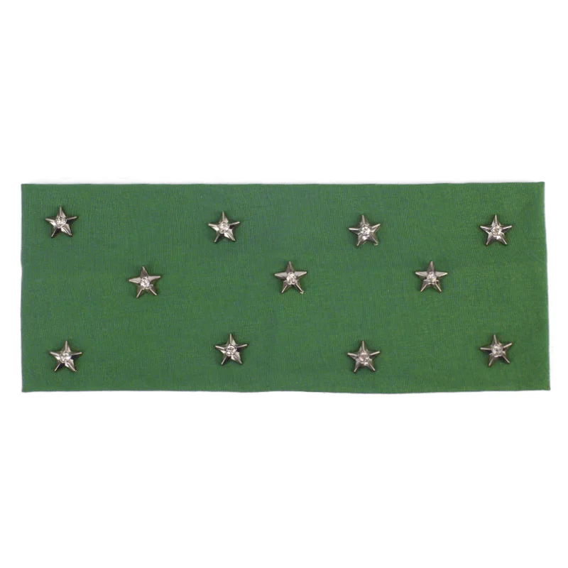 Geebro Женская звезда головной убор со стразами модные эластичные плоские растягивающиеся повязки для девочек ручной работы лента для волос аксессуары для головы - Цвет: Green W