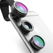 AUKEY Fish eye Lens 3in 1 Clip-on Cell Phone Camera 180 Degree Fisheye Lens+Wide Angle+Macro Lens for iPhone 7Plus Xiaomi & More