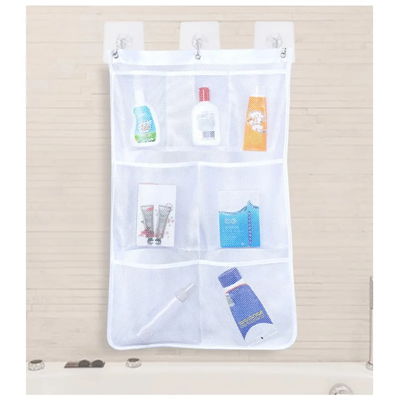 Портативная семикарманная подвесная сумка для хранения ванная, душ подвесная сетка Органайзер Многофункциональный косметический Органайзер - Цвет: Белый