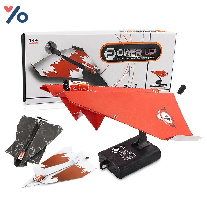 DIY 3 in 1 Style Power Up Electric Paper Plane Mini Airplane Model