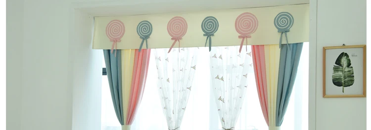 ZHH пасторальный Стиль Розовый полосы шторы для принцессы гостиной и Emboridered Тюль Шторы для детей девушка спальня