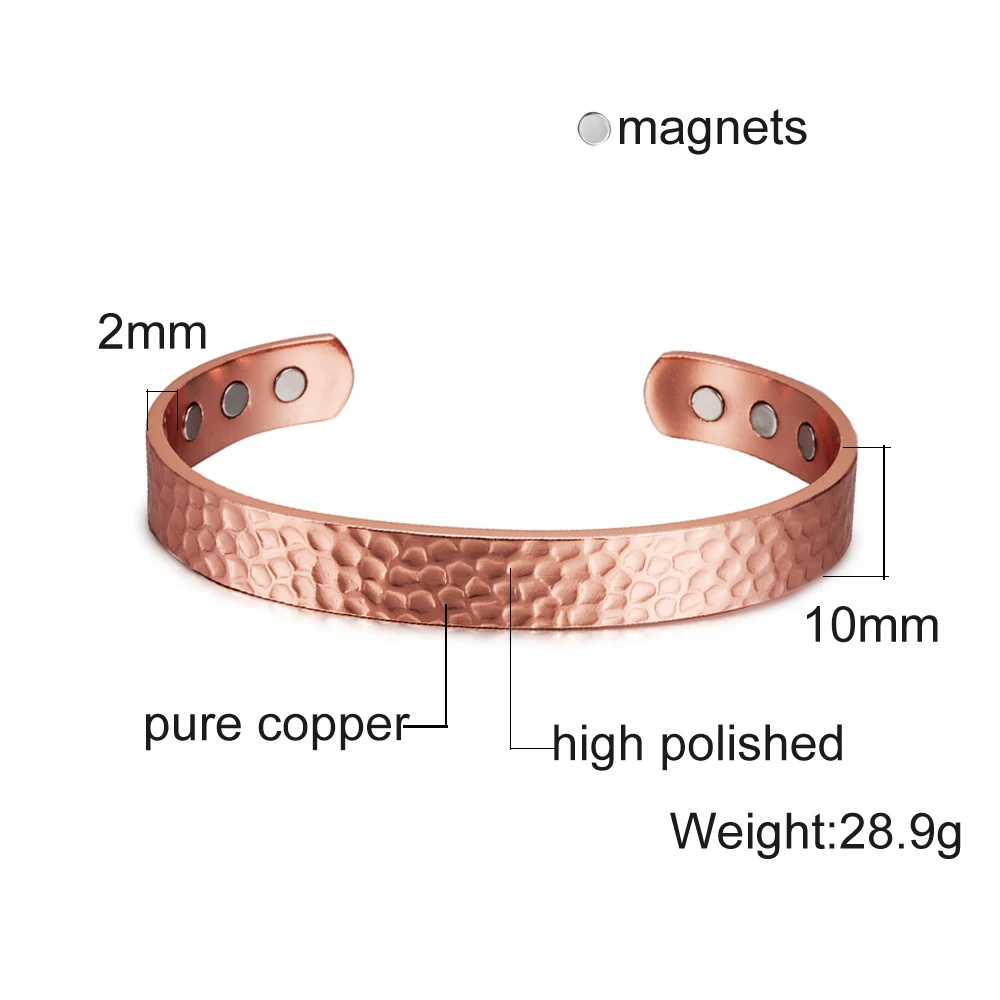 Meatlhy Magnetic Copper Bracelets & Bangles Adjustable Cuff Bracelets Charms Health Energy Bracelet for Men Women Arthritis_voghion.com