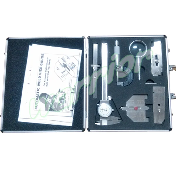 

Welding Gage Tool Kit With Brief Case Calliper Sliding Clip Depth Gauge Automatic Weld Inspection Magnifier V-wac MG-11