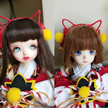 

1/3 1/4 1/6 Doll Hair High Temperature Fiber Brown Curly Wigs for BJD SD Doll