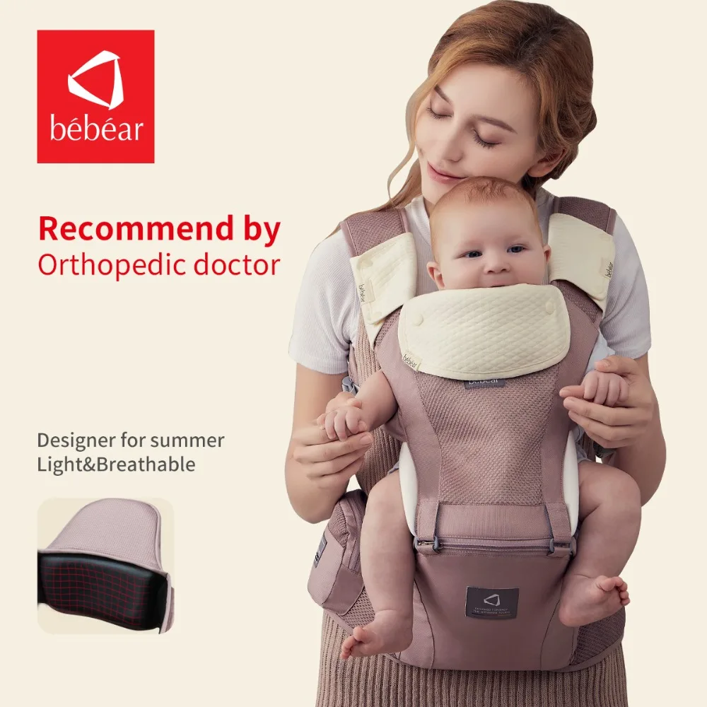 

Bebear Breathable Baby Carrier 6 in 1 Carry Way Toddle Sling Ergonomic Baby Wrap Manduca Babies Carrier Backpack for Kid