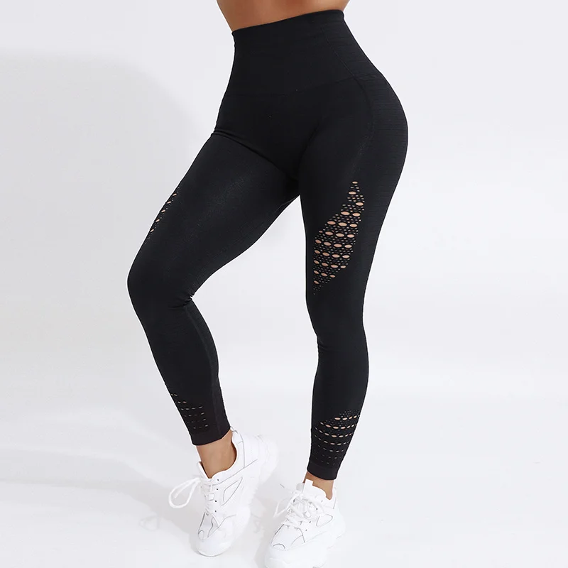 flare leggings NORMOV Women High Waist Hollow Yoga Leggings Seamless Stretch Sexy Push Up Leggins Fitness Exercise Breathable Workout Leggings spanx faux leather leggings Leggings