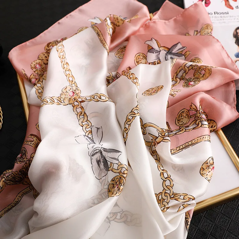 New Brand Winter Scarf Thin Smooth Shawl and Wraps Print Foulard Silk Scarves Ladies Travel Pashmina Long Large Hijab Femme