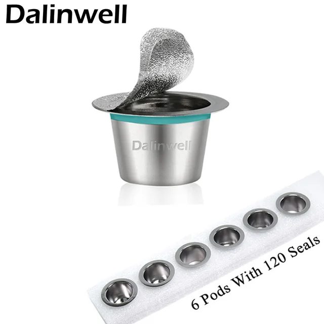 Best Price 6PCS Reusable Stainless Steel Nespresso Refillable Coffee Capsule Refilling Cup Filter Nespresso Machine Maker Pod With 120 Lids Best Price 6PCS Reusable Stainless Steel Nespresso Refillable Coffee Capsule Refilling Cup Filter Nespresso Machine Maker Pod With 120 Lids
