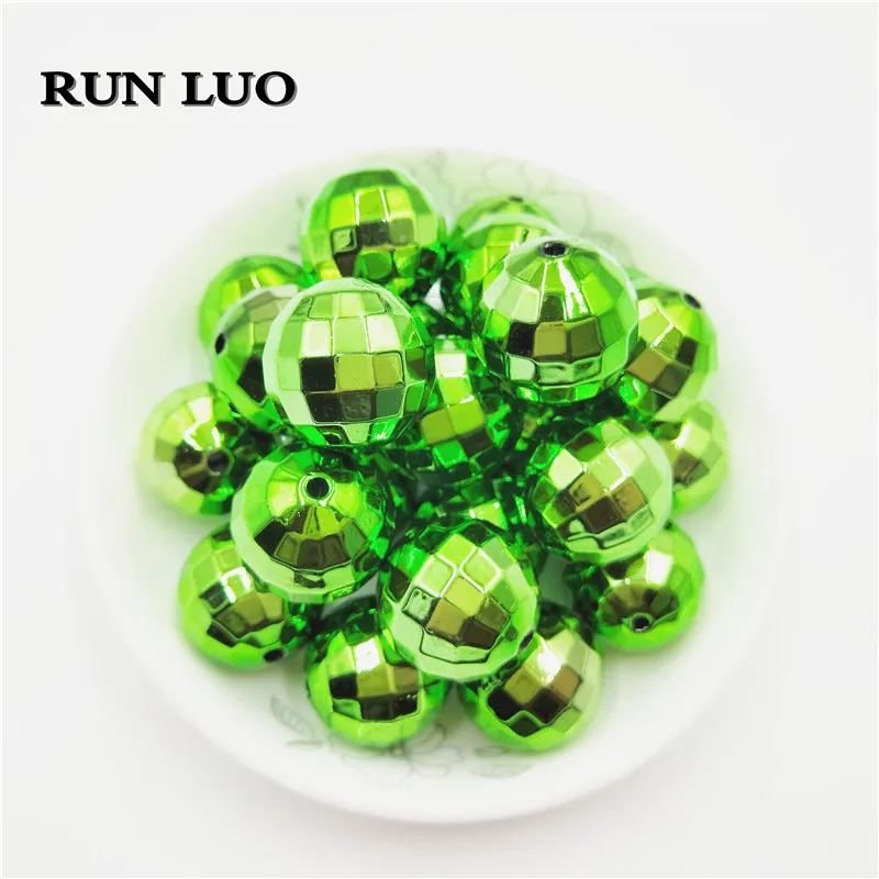 RUN LUO 20MM Acrylic100pcs/lot CCB Chunky earth uv Spacer Bead for
