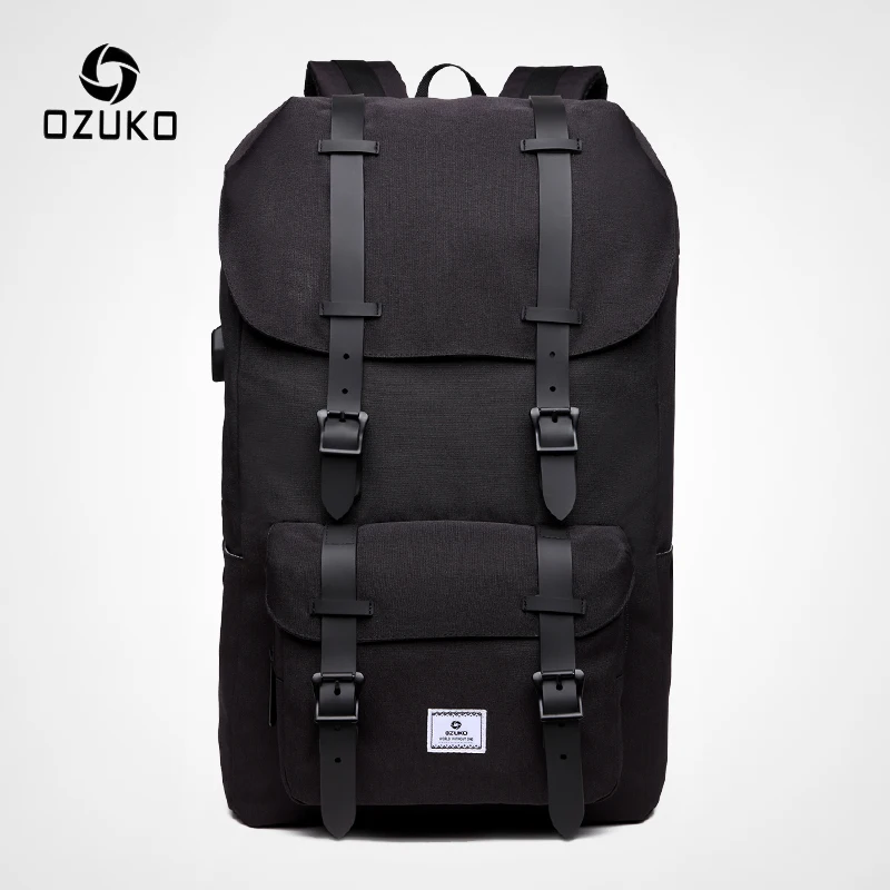 

Ozuko Casual Men Backpack Large Capacity School Bag For Teenager 15.6 Inch Notebook Laptop Backpacks Oxford Male Usb Travel Bags