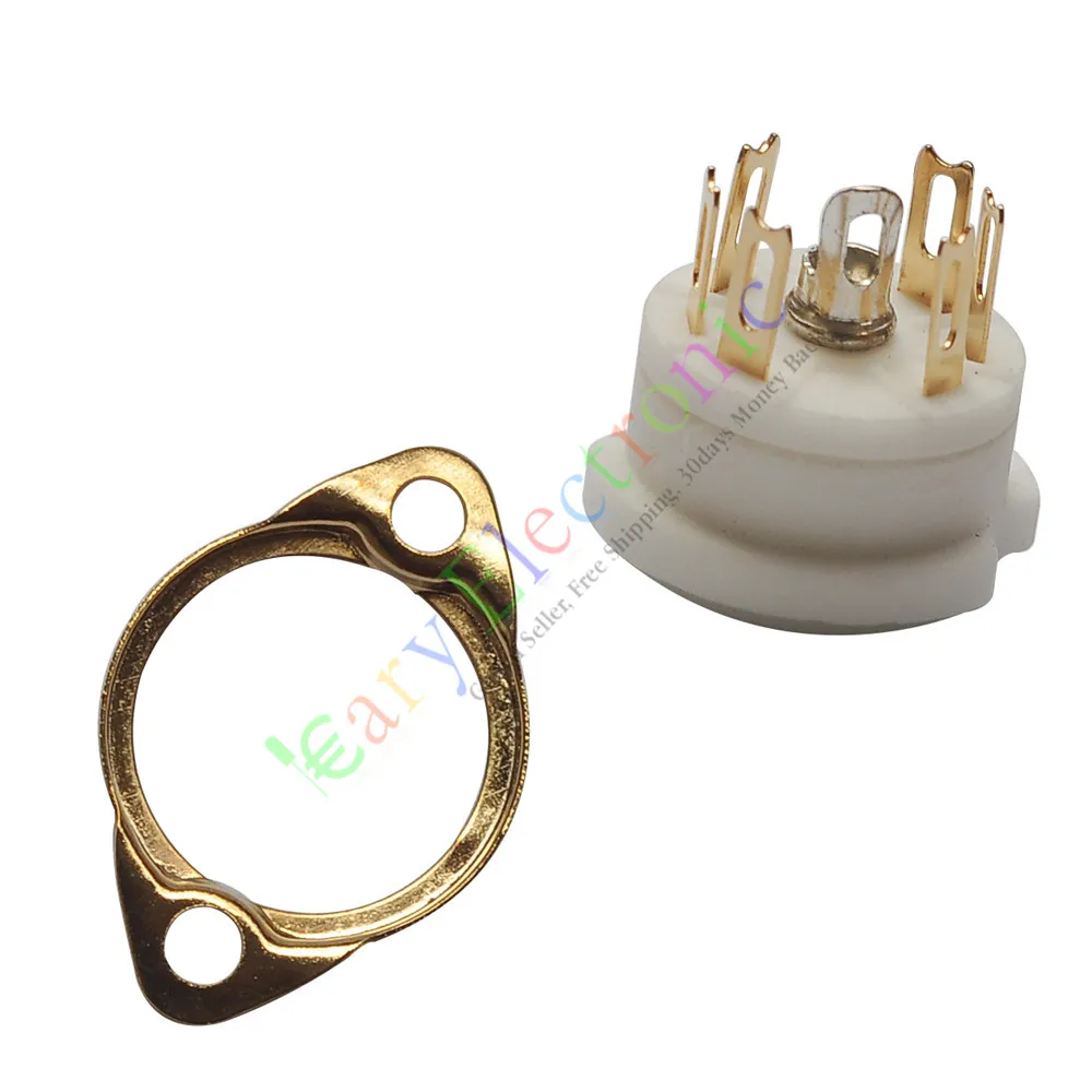 Wholesale and retail 24pc 6pin Gold Ceramic vacuum tube sockets HIFI