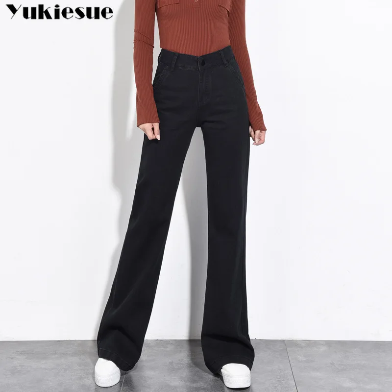 

Vintage Wide Leg Jeans Big Pockrt Loose Washed High Waist Denim Pants 2018 Long Jeans for Women Pantalon Femme black Dark Blue