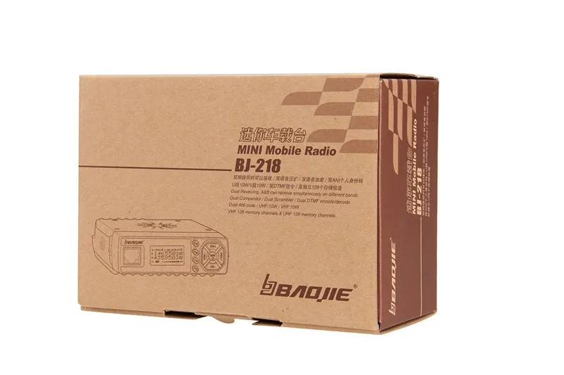 Baojie BJ-218 Мини-Автомобильная рация 10 км 25 Вт Двухдиапазонная VHF/UHF 136-174 МГц 400-470 МГц 128CH Ham Мобильная радиостанция трансивер