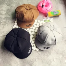 KLV Топ Женская шапка, сезон осень-зима теплая Мода утка язык однотонная шляпа художника шляпа 11,15