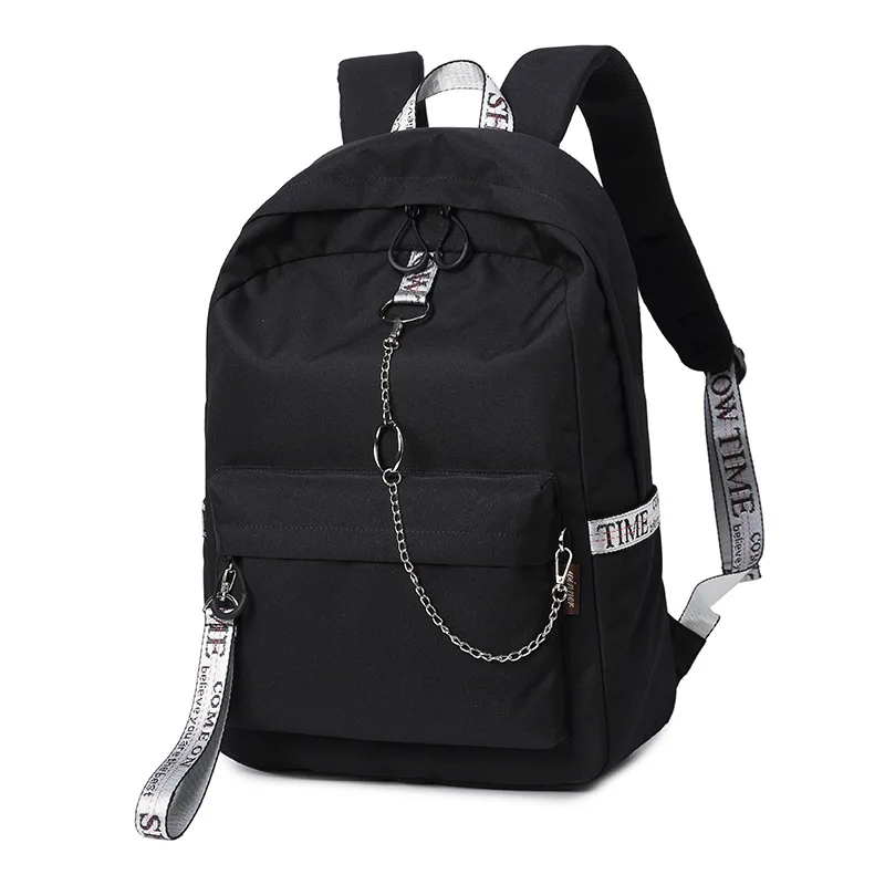 Tourya Модный водонепроницаемый тканевый женский рюкзак для колледжа, школьные сумки для девочек-подростков, рюкзак, рюкзак для путешествий, рюкзак Mochila - Цвет: black grey tape
