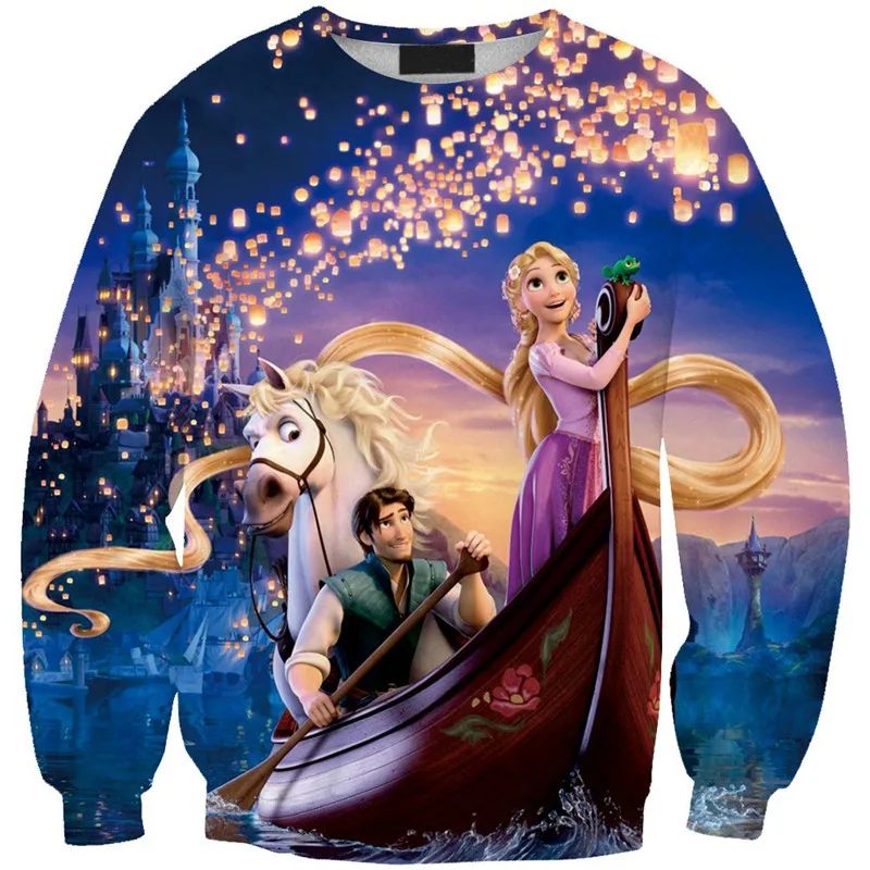 Tracksuits sudadera Feminino Printed 3D Rapunzel Princess Hoodies Drop