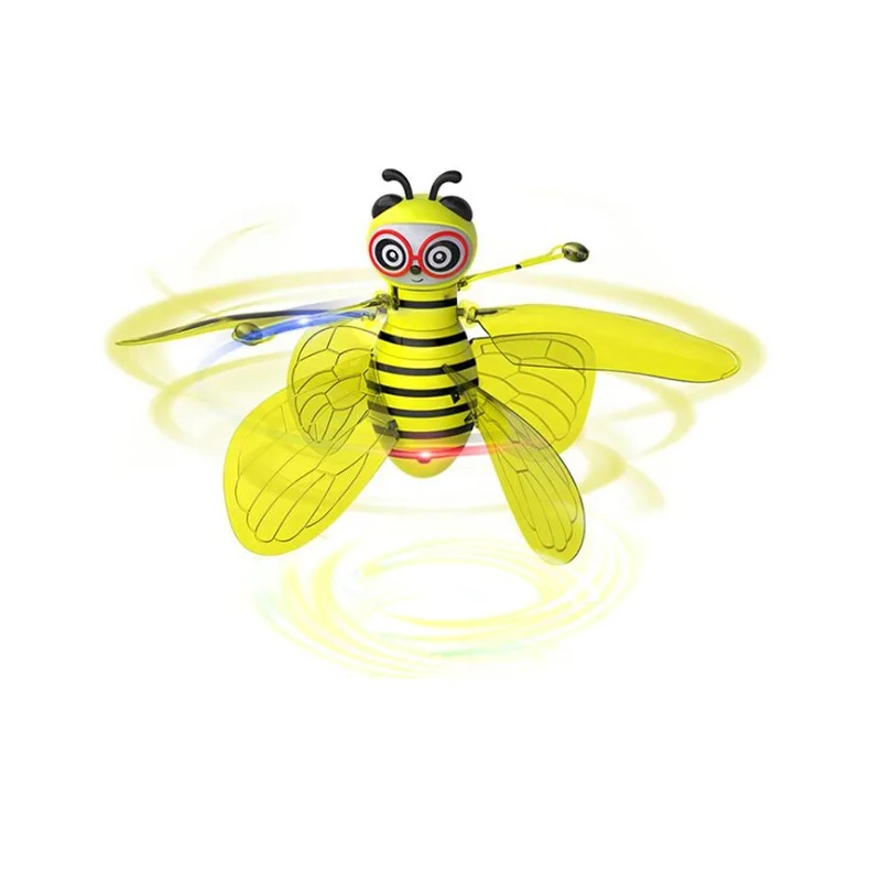 Global Drone анти-столкновения НЛО Индуктивная Летающая пчела Самолет мини-Дрон Радиоуправляемый квадрокоптер игрушки ручной управляемый вертолет - Цвет: BEE