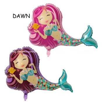

wholesale 50pcs 95*80cm Mermaid Princess Balloon Mermaid Helium Globos Wedding Birthday Party Ocean Theme Decoration Supplies