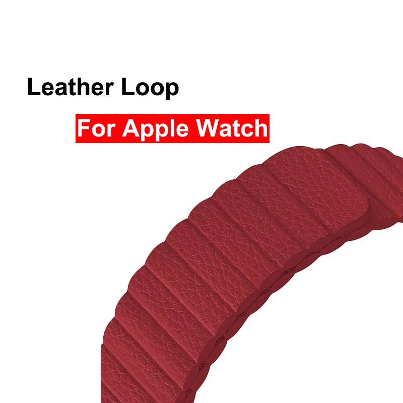 Leather Loop Strap for Apple Watch Band 44mm 40mm correa iwatch 42mm 38mm 4 3 2 wristband magnetic bracelet watch accessories