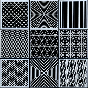 

9Pcs/Lot 5inch Simple Geometry Texture DIY Craft Layering Stencils Painting Scrapbooking Stamping Embossing Album Card Template